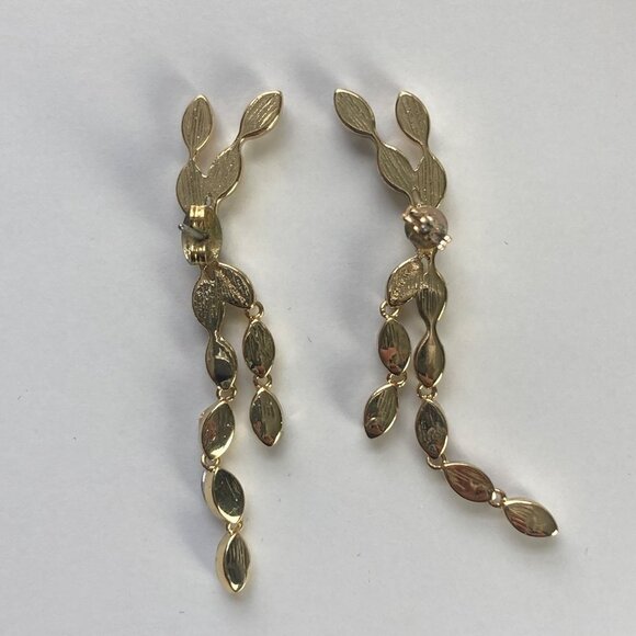 Baublebar Crystal Statement Stud Earrings Gold Tone Setting Long Dangles - Picture 6 of 8